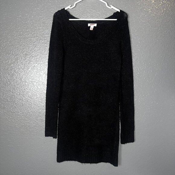 Arizona Jean Company Dresses & Skirts - Arizona Black Sweater Dress Women’s Large – Long Sleeve Knit Pullover Mini Dress